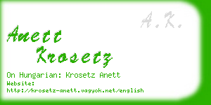 anett krosetz business card